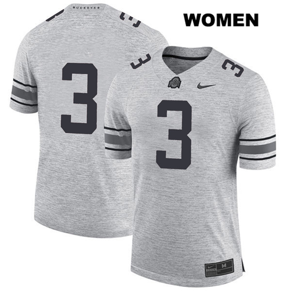 Ohio State Buckeyes Women's Damon Arnette #3 Gray Authentic Nike No Name College NCAA Stitched Football Jersey HR19X72HG